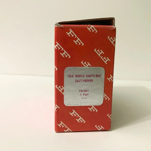 Vtg Fitz and Floyd Christmas Santa and Bag Salt Pepper Shakers Old World - Picture 10 of 16